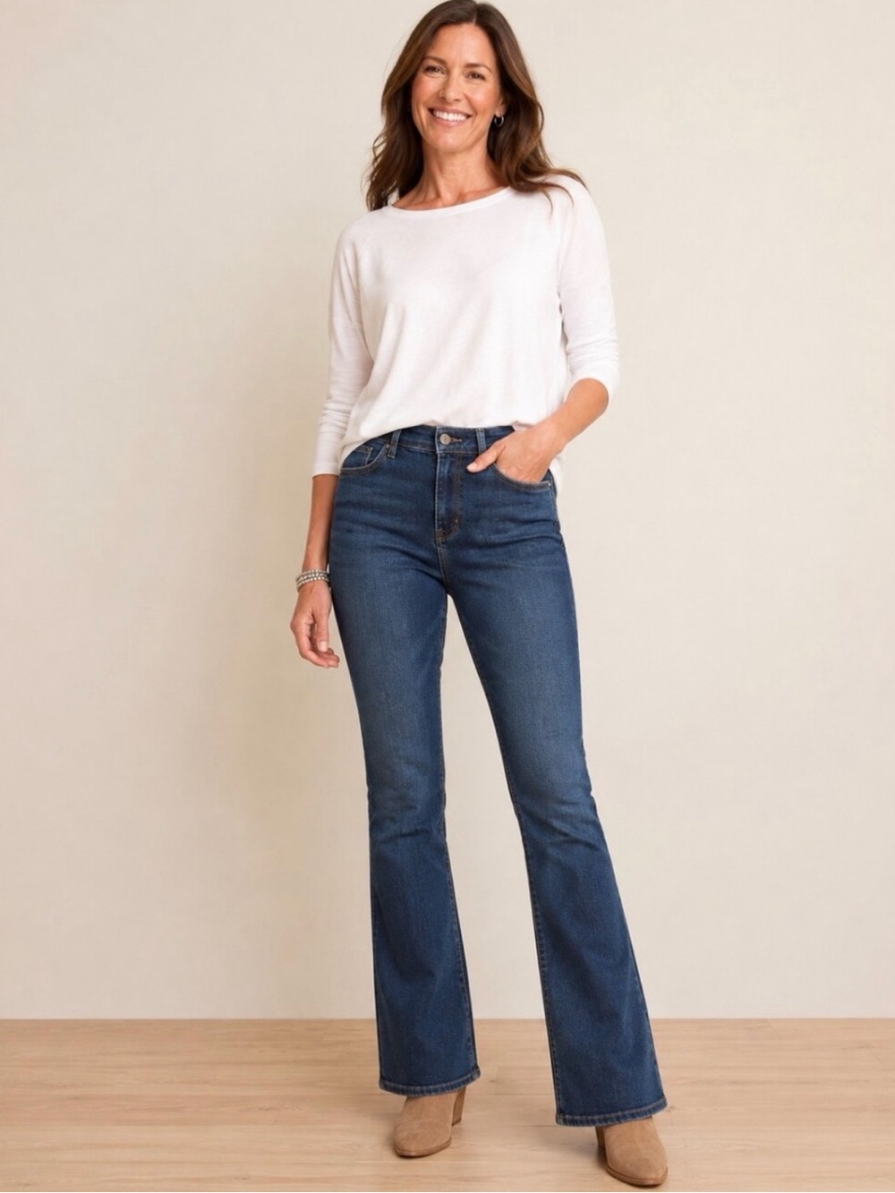 J. Jill Authentic Fit Boot Cut Jeans - Dark Blue Sz 2